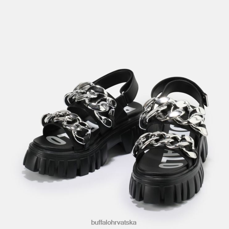 crno Buffalo lavlji lanac sandala s platformom veganska |sandale TDD6T902
